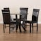 Baxton Studio Nada Dark Brown Upholstered and Finished Wood 5-Piece Dining Set 170-8031-10900 - alternate 5